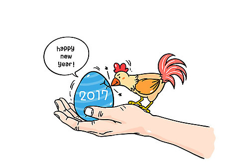 한마리 손 일러스트 새해 신체부위 계란 닭 해피뉴이어 2017년 정유년_2017년 AI_파일형식 국내일러스트 1 조류 사람 알 새해인사 연도 파일형식 벡터
