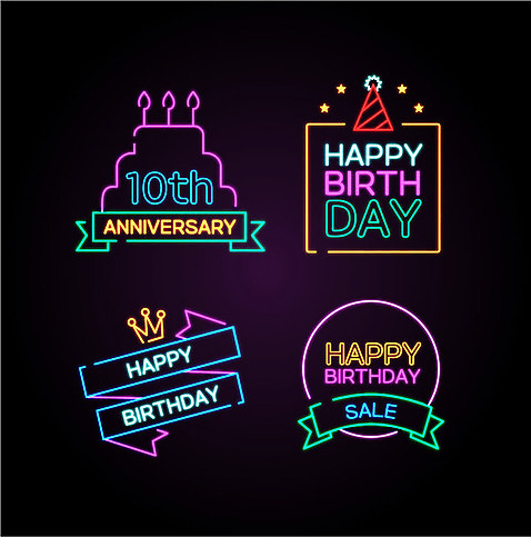 아이콘 별 촛불 왕관 프레임 이벤트 사람없음 세트 라벨 세일 케이크 축하 생일 네온 고깔_모자 네온아트 AI_파일형식 2D아이콘 자연요소 모자_잡화 기념일 컨셉 초 디저트 파일형식 벡터