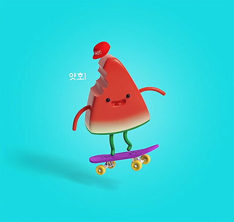 PSD 편집이미지 모자_잡화 여름음식 수박 사람없음 그래픽 3D 스케이트보드 디지털합성 즐거움 수박캐릭터 스냅백 제철음식 제철과일 여름_계절 편집3D 캐릭터 잡화 계절 감정 음식 과일 보드_스포츠 제철 파일형식