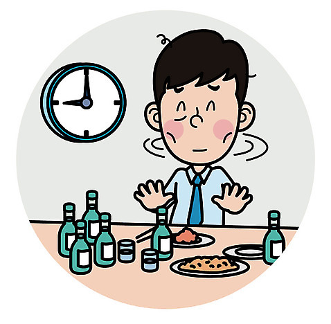 남자 시계 일러스트 주류 한명 상반신 성인 거절 음주 절제 회식 성인남자한명만 AI_파일형식 국내일러스트 1 음료 컨셉 사람 식사 남자한명만 성인남자만 파일형식 벡터