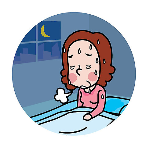 여자 일러스트 한명 성인 한숨 고민 땀 갱년기 불면증 식은땀 여자한명만 성인여자한명만 폐경기 AI_파일형식 국내일러스트 1 감정 사람 질병 증상 여자만 성인여자만 파일형식 벡터