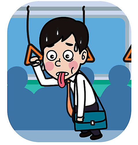 전신 남자 일러스트 한명 성인 전철 출근 만성피로 힘듦 성인남자한명만 AI_파일형식 국내일러스트 1 육상교통 컨셉 대중교통 사람 출퇴근 남자한명만 성인남자만 파일형식 벡터