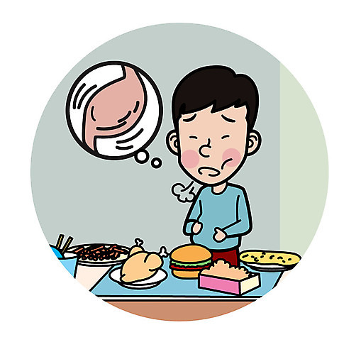 남자 일러스트 한명 상반신 성인 치킨 햄버거 떡볶이 위장_내장기관 위_내장기관 소화불량 위장질환 성인남자한명만 AI_파일형식 국내일러스트 1 패스트푸드 사람 장기_의학 질병 분식 닭고기요리 남자한명만 성인남자만 파일형식 벡터