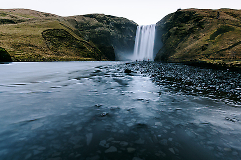 포토 자연요소 해외 유럽 나라 자연 아이슬란드 풍경 폭포 파일형식 JPG 주간 유럽풍경 사람없음 야외 강 절벽 스코가폭포 해외풍경 국내포토