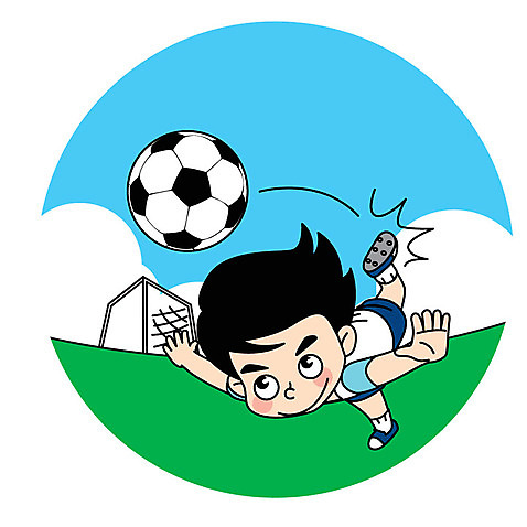 전신 캐릭터 남자 어린이 스포츠 일러스트 축구공 한명 축구 킥 축구장 골대 AI_파일형식 일러캐릭터 1 공 축구용품 스포츠시설 모션 사람 구기 파일형식 벡터