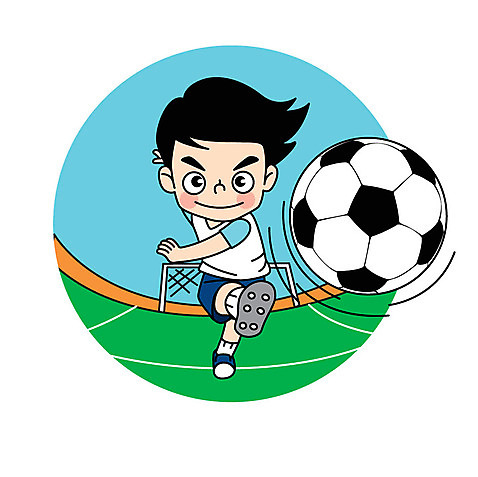 전신 캐릭터 남자 어린이 스포츠 일러스트 축구공 한명 축구 축구장 슛 AI_파일형식 일러캐릭터 1 공 축구용품 스포츠시설 사람 구기 파일형식 벡터