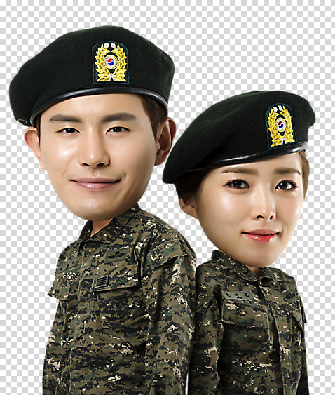 편집 편집이미지 여자 남자 웃음 상반신 20대 두명 앞모습 군인 한국인 군복 PNG 군모 SD캐릭터 편집소스 직업 캐릭터 뷰포인트 유니폼 표정 사람 동양인 청년 군용 국군 파일형식
