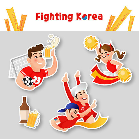 여자 남자 스티커 일러스트 응원 맥주 여러명 성인 응원용품 사회이슈 붉은악마 응원단 응원수술 월드싸커 AI_파일형식 국내일러스트 스포츠 다수 컨셉 주류 사람 오브젝트 파일형식 벡터