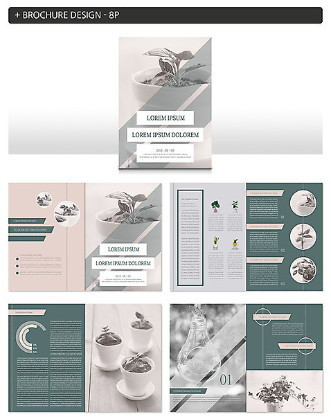 식물 템플릿 ZIP 화분 전구 그래프 팜플렛 사람없음 새싹 여러개 떡잎 인디자인 INDD 이미지템플릿 다수 파일형식