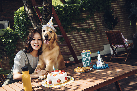 포토 JPG 주간 한마리 여자 행복 발 한명 사람 상반신 20대 성인 야외 앞모습 반려동물 쿠키 한국인 잡기 생일파티 골든리트리버 강아지 생일케이크 반려 생일상 성인여자한명만 펫팸족 미소_표정 국내포토 자연요소 동물 1 감정 뷰포인트 모션 디저트 표정 동양인 청년 신체부위 케이크 생일 개 리트리버 신조어 여자한명만 성인여자만 파일형식