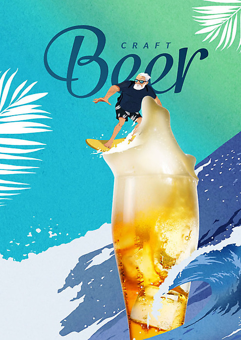 전신 PSD 편집이미지 할아버지 노년 남자 파도 맥주 생맥주 한명 서핑보드 서핑 시원함 즐거움 맥주거품 이미지편집 1 감정 바다 주류 사람 성인 거품 수상스포츠 보드_스포츠 파일형식