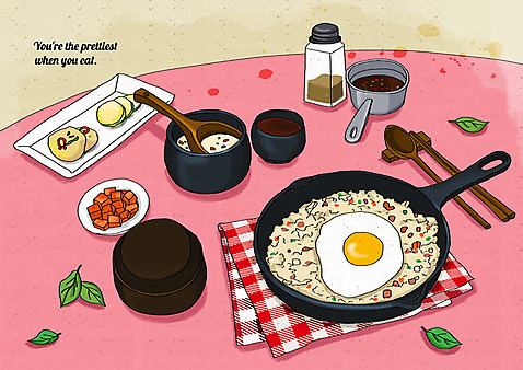 PSD 일러스트 젓가락 사람없음 숟가락 상차림 계란프라이 깍두기 국자 양념통 볶음밥 철판볶음밥 철판요리 호박전 플레이팅 국내일러스트 음식 주방용품 김치 수저 통 양념 계란요리 전 파일형식