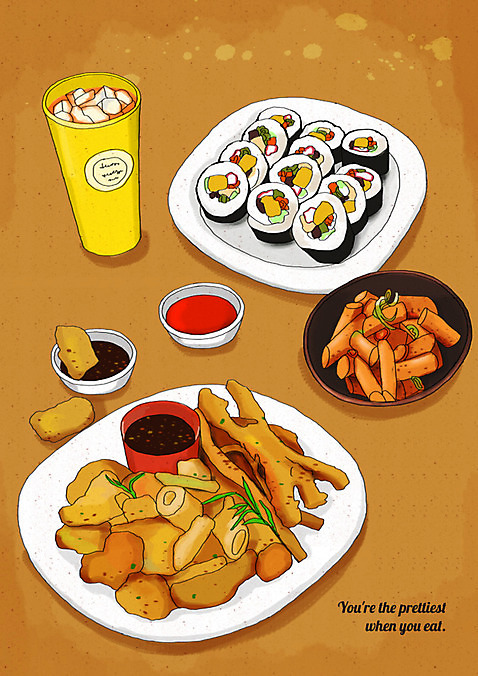 PSD 음료 일러스트 사람없음 얼음 소스 케첩 떡볶이 김밥 치킨너겟 플레이팅 국내일러스트 자연요소 음식 양념 소스_음식 상차림 분식 파일형식