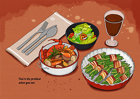 PSD 접시 음료 포크 일러스트 새우 사람없음 숟가락 샐러드 꽃게 나이프 냄비 꽃게탕 베이컨말이 플레이팅 국내일러스트 식기 한식 음식 수저 갑각류 게 칼 솥 상차림 탕 파일형식