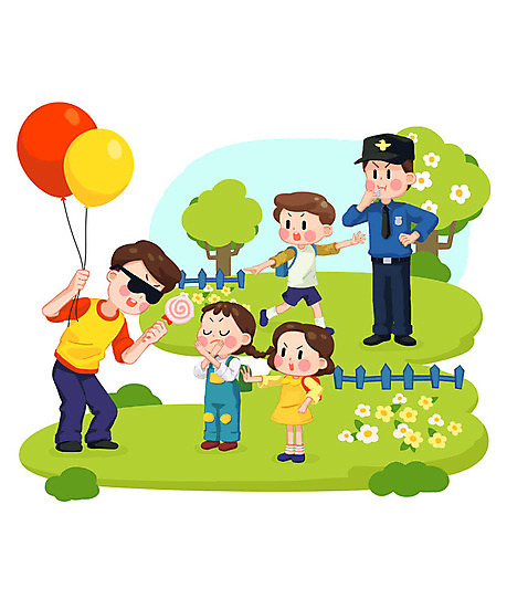 전신 PSD 여자 남자 초등학생 어린이 일러스트 사탕 사람 잔디 여러명 성인 초록색 유치원생 가리킴 범죄 경찰 유혹 예방 풍선 안전사고 안전교육 납치 사고예방 신고 초원_자연 국내일러스트 식물 직업 학생 교육 컬러 다수 컨셉 디저트 안전 손짓 사건 파일형식