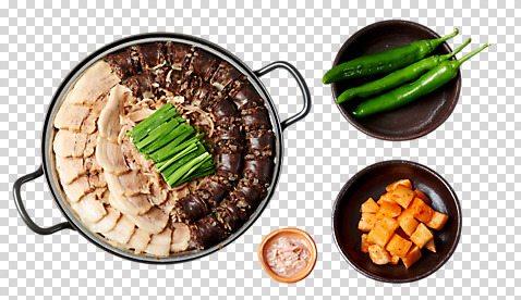 편집이미지 한식 음식 사람없음 깍두기 보쌈 풋고추 부추 순대 PNG 새우젓 편집소스 채소 고추 김치 젓갈 파일형식