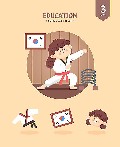 캐릭터 여자 교육 초등학생 어린이 일러스트 교육캐릭터 한명 운동 갈색 태극기 태권도 태권도복 체육교육 격파 에듀 여자한명만 방과후 스쿨팩 AI_파일형식 일러캐릭터 1 학생 컬러 모션 건강 도복 사람 격투기 국기 체육 에듀케이션 여자만 파일형식 벡터