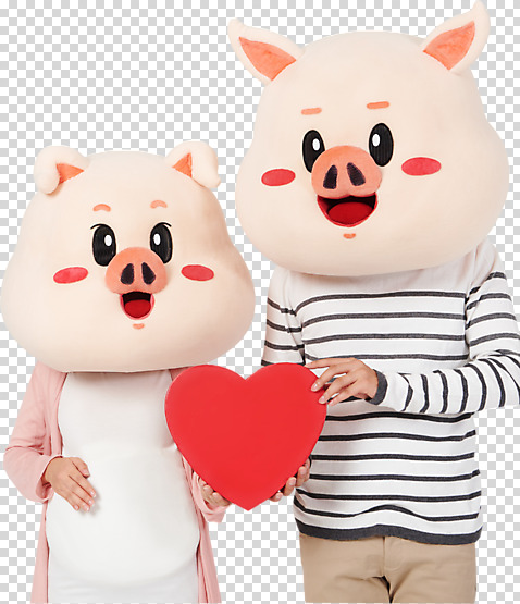 편집이미지 부부 커플 여자 남자 사랑 서기 사람 상반신 성인 두명 앞모습 임산부 임신 만지기 한국인 하트 돼지 배_신체부위 돼지캐릭터 PNG 동물탈 인형탈 성인만 편집소스 모양 감정 뷰포인트 동물캐릭터 포유류 관계 모션 동양인 신체부위 탈 파일형식