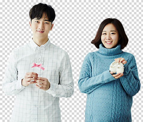 편집이미지 부부 응시 여자 남자 리본 엄마 들기 사람 상반신 20대 성인 두명 앞모습 임산부 임신 한국인 육아 출산 기다림 아빠 아기신발 PNG 성인만 편집소스 미소_표정 커플 시선 뷰포인트 신발 가족 모션 표정 동양인 청년 아기용품 파일형식
