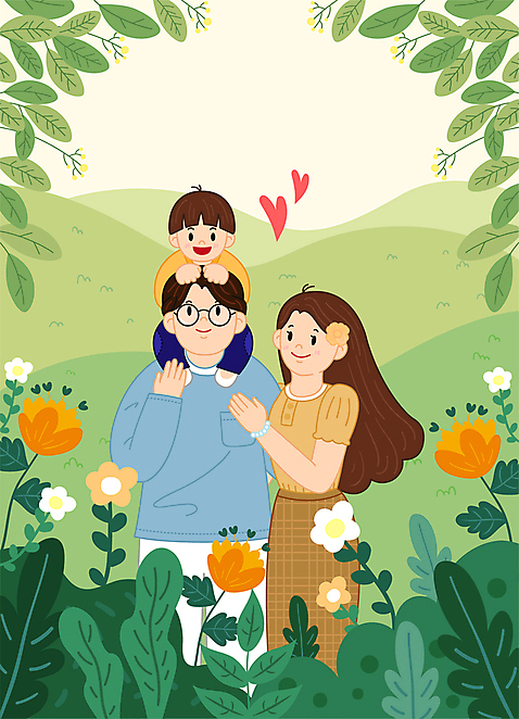 전신 공원 여자 남자 꽃 어린이 일러스트 가족 엄마 나뭇잎 소년 상반신 성인 세명 초록색 화목 하트 가족라이프 목말 아빠 AI_파일형식 국내일러스트 모양 식물 라이프스타일 공공시설 컬러 컨셉 잎 관계 모션 사람 파일형식 벡터