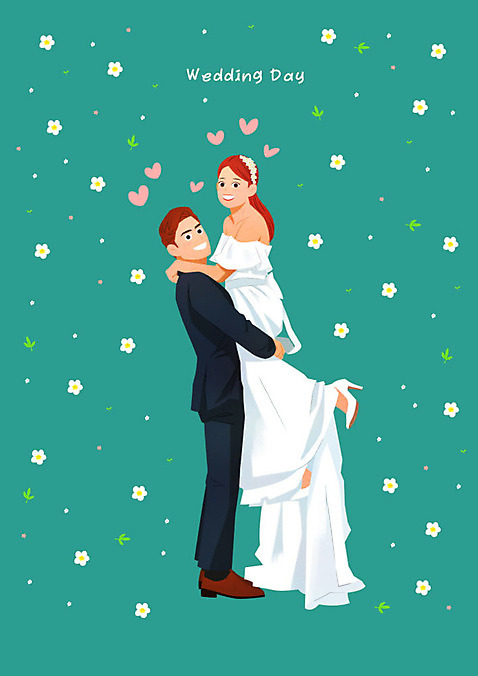 PSD 커플 여자 기념일 남자 행복 신부_웨딩 웨딩드레스 신랑 결혼 일러스트 결혼식 사랑 정장 턱시도 두명 초록색 즐거움 국내일러스트 드레스 옷 감정 컬러 관계 사람 이벤트 파일형식