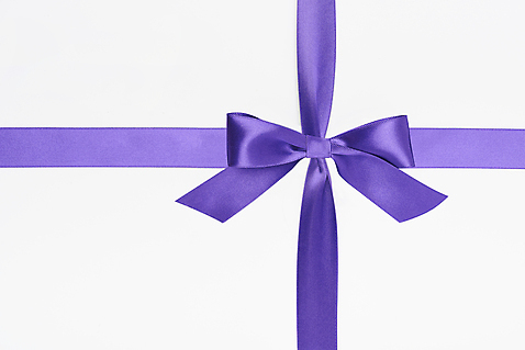 포토 JPG 스튜디오촬영 리본 포장 실내 선물 누끼 사람없음 하이앵글 한개 보라색 축하 끈 오브젝트 흰배경 매듭 플랫레이 국내포토 1 뷰포인트 컬러 백그라운드 컨셉 내부 흰색 플랫 파일형식