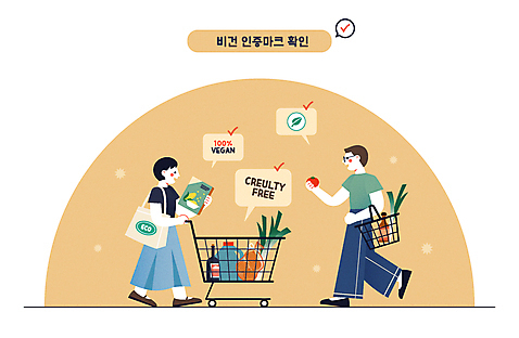 전신 여자 남자 말풍선 토마토 일러스트 들기 성인 두명 쇼핑 노란색 걷기 쇼핑카 장바구니 체크표시 친환경 유기농 채식 마트 에코백 인증 채식주의자 성인만 비건 AI_파일형식 국내일러스트 웰빙 컬러 컨셉 채소 가방 모션 사람 바구니 환경 상점 카트 확인 에코 파일형식 벡터