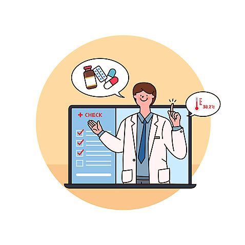 남자 말풍선 일러스트 의학 한명 상반신 성인 노트북 알약 노란색 모니터 진료 의사 가리킴 의사가운 원형 약병 온도계 체온계 체크표시 체온 체온측정 체크리스트 원격의료 성인남자한명만 비대면서비스 AI_파일형식 국내일러스트 도형 1 컬러 사람 손짓 전자제품 컴퓨터 약 의료진 가운 측정 확인 서비스 원격 병_담는 남자한명만 성인남자만 파일형식 벡터 언택트