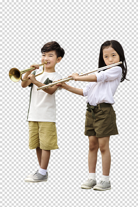 전신 편집이미지 여자 남자 어린이 악기 연주 서기 들기 누끼 사람 소년 두명 친구 유치원생 한국인 플루트 즐거움 상쾌 트럼펫 PNG 어린이만 편집소스 소녀_어린이 감정 음악 관계 모션 관악기 동양인 금관악기 파일형식