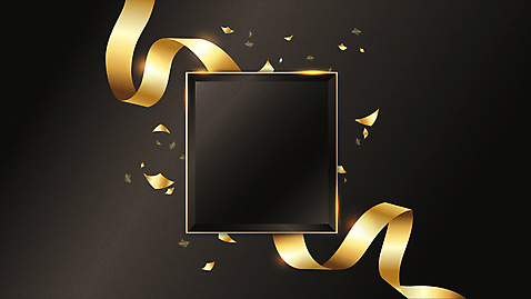 리본 모션 사각프레임 프레임 사람없음 검은색 금색 고급 꽃가루 영상 동영상 시상식 카피스페이스 모션그래픽 MP4 MOV 컬러 컨셉 사각형 공백 가루 파일형식