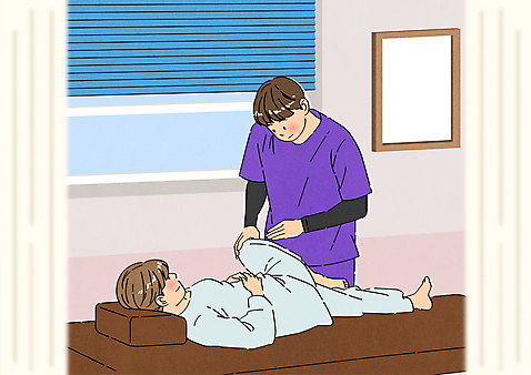 전신 남자 액자 일러스트 창문 상반신 성인 두명 치료 눕기 환자 잡기 커튼 누름 정형외과 치료사 성인남자만 도수치료 AI_파일형식 국내일러스트 직업 의학 모션 병원 사람 남자만 성인만 파일형식 벡터