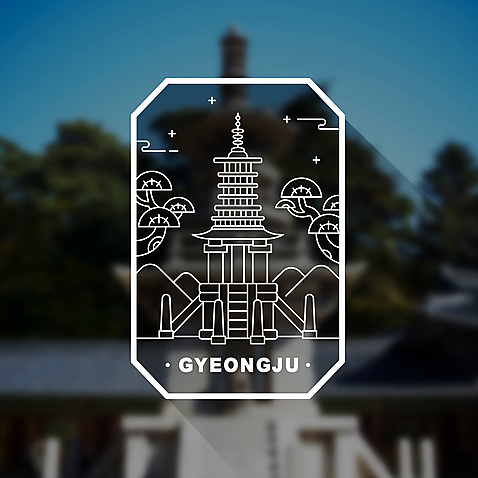 선 라인일러스트 일러스트 산 사람없음 라벨 흰색 경주_경상북도 소나무 석탑 라인아트 다보탑 AI_파일형식 국내일러스트 나무 컬러 프레임 탑 경상북도 불국사 파일형식 벡터