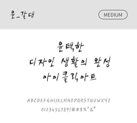 폰트 한글 사람없음 OTF 국문폰트 낱개폰트 설치폰트 디자인서체 미디움체 윤폰트 갈대체 문자 파일형식