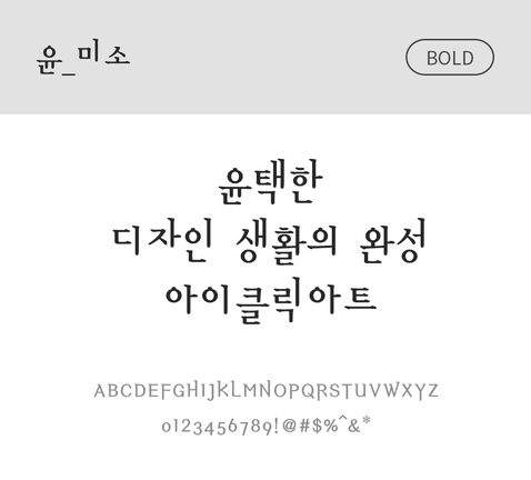 폰트 한글 사람없음 OTF 볼드체 국문폰트 낱개폰트 설치폰트 디자인서체 윤폰트 미소체 문자 파일형식