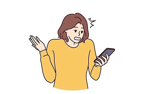 EPS 해외이미지 손 여자 파도 인터넷 일러스트 모바일 세포 사람 스마트폰 핸드폰 놀람 정보 잡기 퍼즐 메시지 뉴스 이메일 플랫 좌절 어플리케이션 불안 고민 충격 부름 긴장 온라인 불쾌함 소통 나쁜 거짓 문자메시지 부정적 채팅 벡터 해외202309 해외일러스트 감정 바다 컨셉 모션 표정 신체부위 전자제품 스마트기기 파일형식