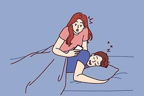 EPS 해외이미지 커플 여자 남자 컨셉 일러스트 통신 가족 남편 모바일 사람 스마트폰 핸드폰 믿음 침실 침대 아내 잠 메시지 유혹 비밀 읽기 문제 의심 거짓말 고립 문자메시지 소셜 스파이 편지쓰기 벡터 해외202310 해외일러스트 감정 가구 관계 모션 전자제품 스마트기기 기록 편지 파일형식