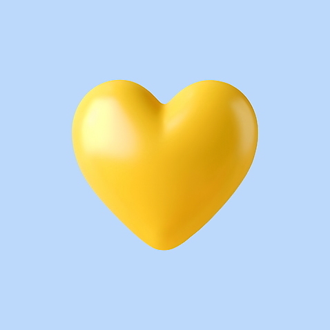 PSD 아이콘 화이트데이 발렌타인데이 사랑 사람없음 노란색 3D 하트 디지털합성 모양 감정 컬러 데이이벤트 파일형식