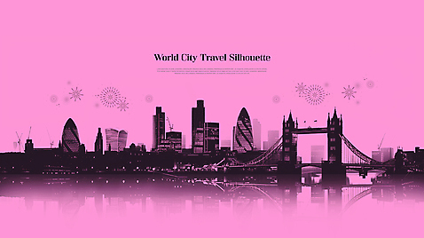 PSD 편집이미지 실루엣 분홍색 여행 빌딩 사람없음 세계 글로벌 고층빌딩 다리_건축물 대도시 랜드마크 런던브릿지 건축물 컬러 촬영기법 도시 런던 파일형식