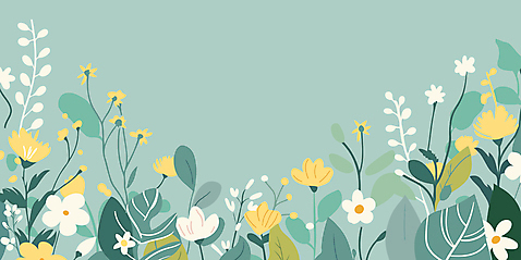 디자인 꽃 백그라운드 일러스트 자연 사람없음 장식 초록색 평화 봄 풀잎 카피스페이스 AI_파일형식 식물 계절 컬러 컨셉 잎 공백 풀_식물 생태계 파일형식 벡터