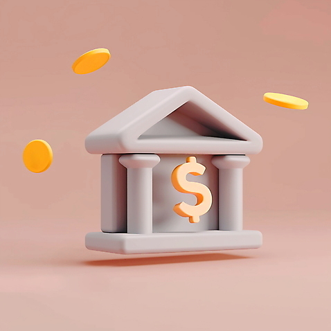PSD 아이콘 분홍색 입체아이콘 사람없음 건물 그래픽 3D 달러 동전 은행_금융 건축물 컬러 돈 금융 입체 디지털합성 파일형식