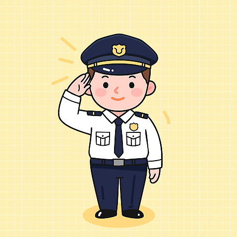전신 무료이미지 남자 일러스트 한명 성인 격자 경찰복 경례 경찰모자 성인남자한명만 연노랑색 AI_파일형식 미소_표정 일러캐릭터 캐릭터 모자_잡화 1 유니폼 무늬 표정 사람 노란색 인사 경찰 남자한명만 성인남자만 파일형식 벡터
