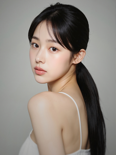 JPG 편집이미지 여자 한명 상반신 성인 민소매 뒤돌아보기 묶은머리 의료성형뷰티 성인여자한명만 편집실사 1 헤어스타일 상의 모션 사람 CG 여자한명만 성인여자만 파일형식