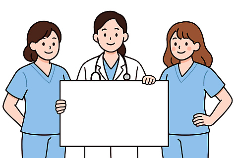 여자 허리손 유니폼 일러스트 청진기 협력 건강 치료 세명 진료 팻말 간호사 의사 잡기 전문직 서비스 자영업 소통 돌봄 카피스페이스 AI_파일형식 국내일러스트 직업 옷 포즈 컨셉 비즈니스 의학 의료기기 모션 프레임 사람 공백 의료진 파일형식 벡터