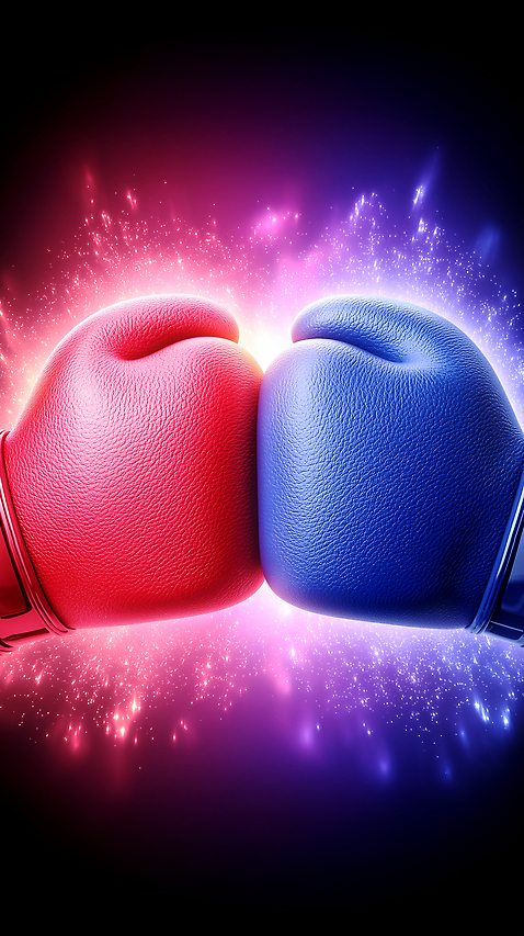 JPG 무료이미지 편집이미지 스포츠 상징 백그라운드 빨간색 파란색 운동 3D 힘 경쟁 권투 에너지 글러브 이미지 강렬 편집3D AI컴퓨터그래픽 AI콘텐츠 스포츠용품 컬러 장갑 컨셉 건강 격투기 디지털합성 파일형식 무료콘텐츠