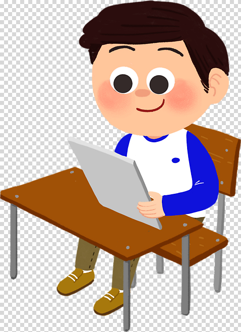 교육 남자 감정 어린이 컨셉 학교 표정 사람 전자제품 스마트기기 파일형식 소년 교실 태블릿 학습 집중 웃음 즐거움 책 학생 상반신 편집이미지 PNG