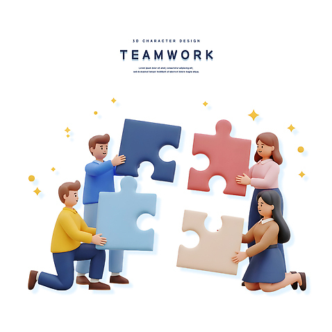 PSD 편집이미지 디자인 컬러 모션 성공 협력 여러명 라이프 퍼즐 목표 즐거움 조화 소통 창의성 편집3D 감정 다수 컨셉 사람 생활 3D 파일형식
