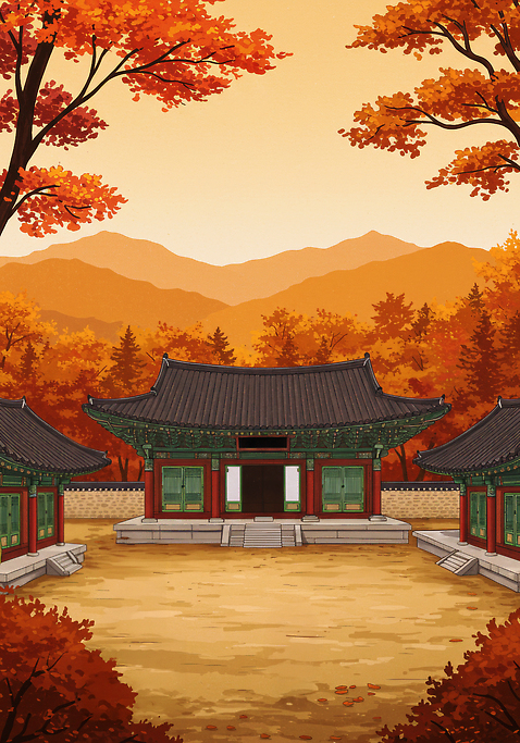 계절 공원 아시아 컬러 컨셉 잎 태양 생태계 파일형식 가을_계절 국립공원 단풍 자연 고요 평화 한국 문화 여행 역사 조용 뷰티풀 햇빛 산 하늘 금색 국내일러스트 일러스트 JPG