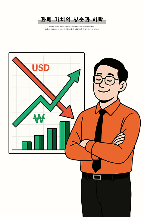 남자 일러스트 통계 수치 그래프 금융 경제 달러 자료 원화 시장 전문직 하락 분석 투자 상승 통화 환율 변동 서류판 지표 국내일러스트 AI파일 직업 컨셉 돈 비즈니스 모션 사람 사무용품 파일형식 벡터