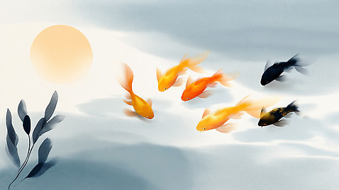 JPG 식물 호수 여유 물결 컬러 일러스트 자연 풍경 물 햇빛 평화 일출 환경 수영 수면 수조 금붕어 부드러움 뷰티풀 국내일러스트 AI일러스트 AI콘텐츠 자연요소 감정 컨셉 어류 태양 노을 수상스포츠 감각 생태계 파일형식