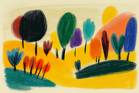 JPG 나무 공원 예술 컬러 일러스트 자연 따뜻함 풍경 초원 여름 정원 고요 일몰 시원함 캔버스 부드러움 화사함 조화 뷰티풀 색채 국내일러스트 AI일러스트 AI콘텐츠 식물 계절 공공시설 컨셉 노을 감각 생태계 파일형식